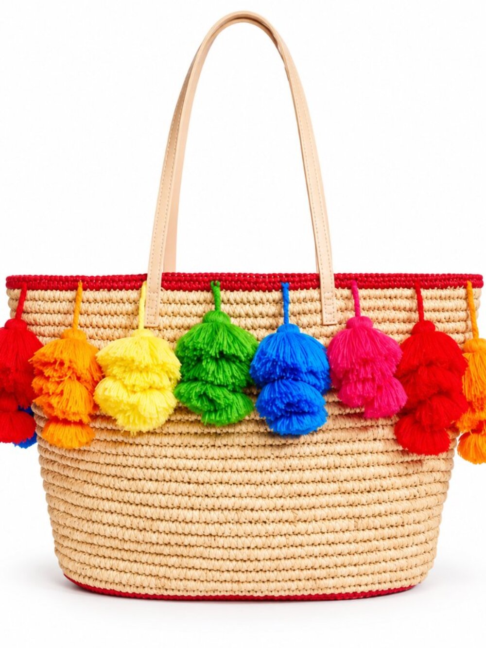 Alice + Olivia Rainbow Pom Pom Tote Bag